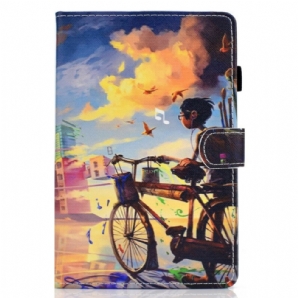 Lederhüllen Für Samsung Galaxy Tab S7 / Tab S8 Fahrrad Art.-nr