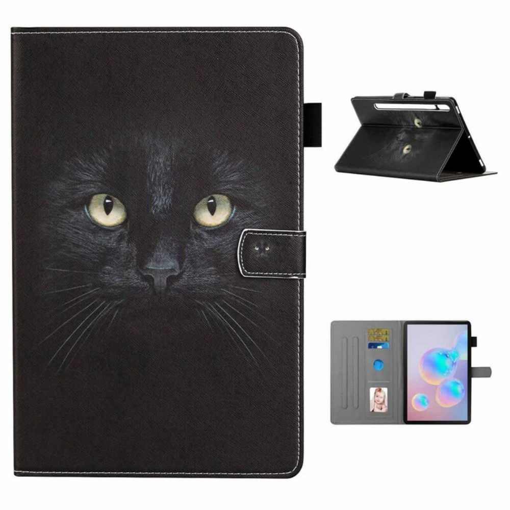 Lederhüllen Für Samsung Galaxy Tab S7 / Tab S8 Schwarze Katze