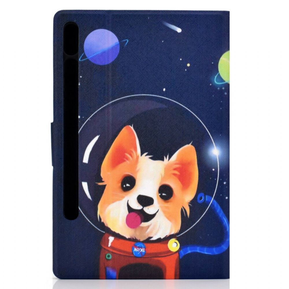 Lederhüllen Für Samsung Galaxy Tab S7 / Tab S8 Weltraumhund