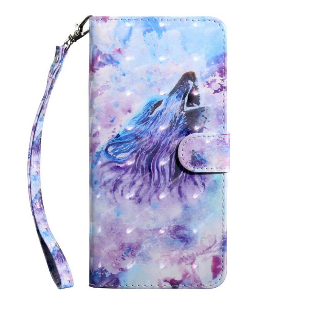 Flip Case Für Samsung Galaxy A51 Aquarell Wolf