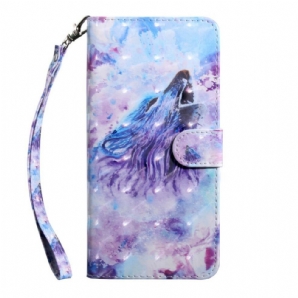 Flip Case Für Samsung Galaxy A51 Aquarell Wolf