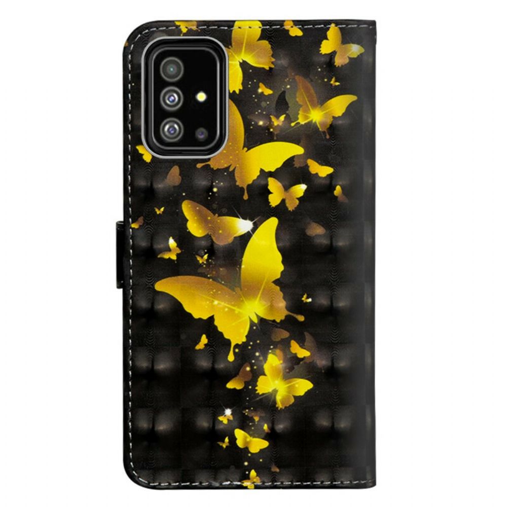 Flip Case Für Samsung Galaxy A51 Gelbe Schmetterlinge