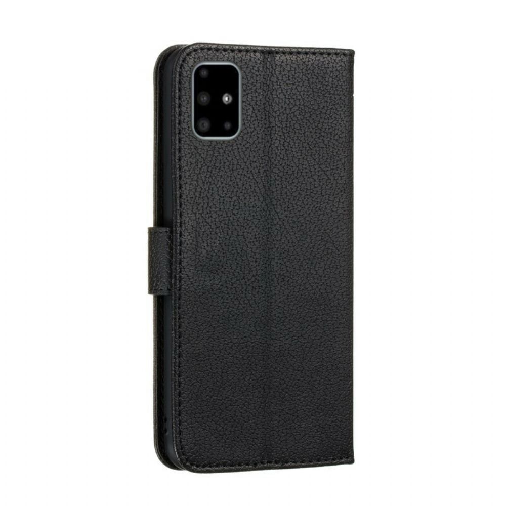 Flip Case Für Samsung Galaxy A51 Kunstleder Lebe Deinen Traum