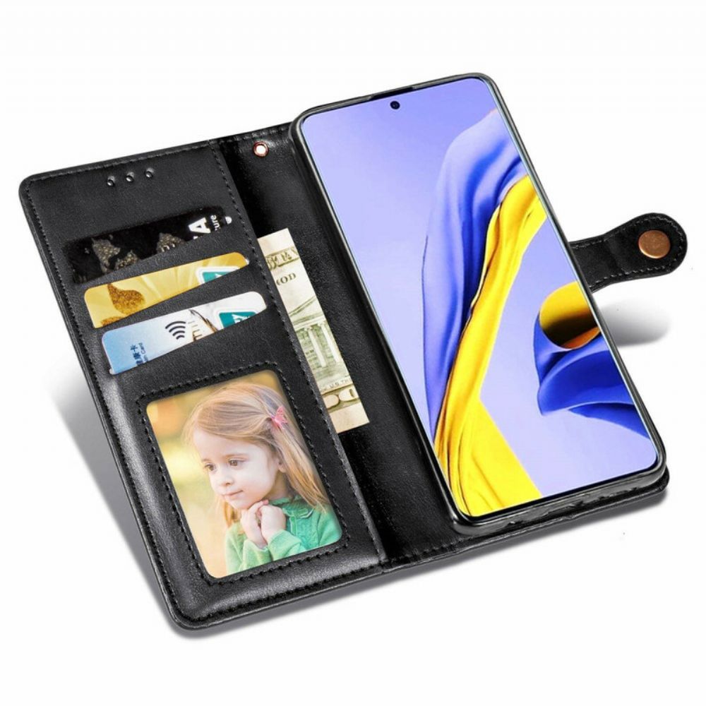 Flip Case Für Samsung Galaxy A51 Kunstleder Und Vintage-verschluss