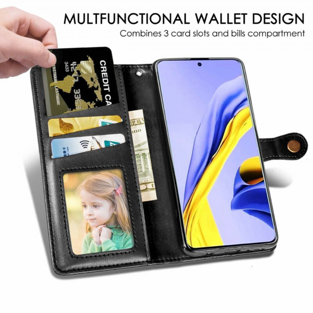 Flip Case Für Samsung Galaxy A51 Kunstleder Und Vintage-verschluss