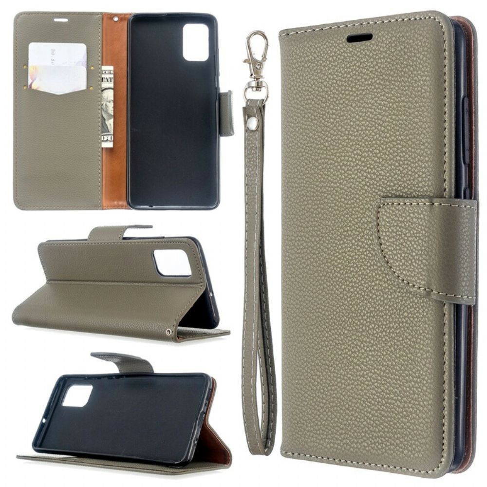 Flip Case Für Samsung Galaxy A51 Flip Case Litschi-klappe Schräg