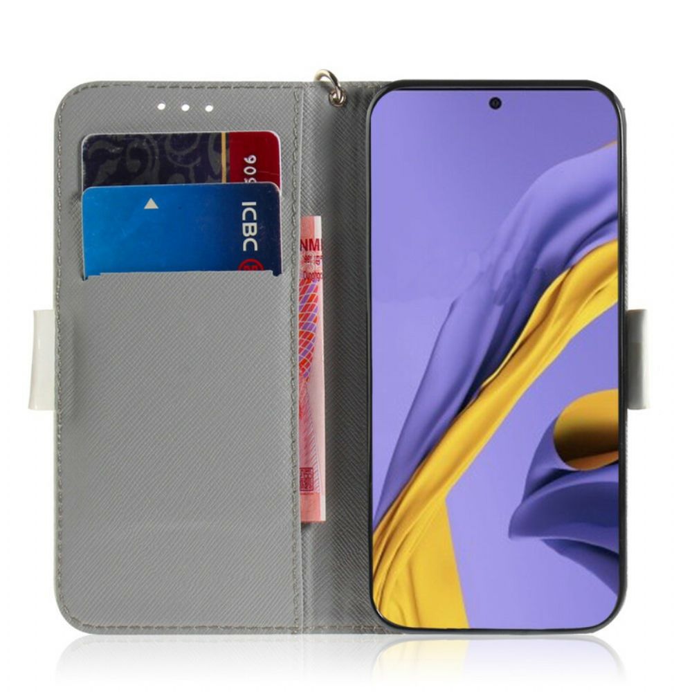 Flip Case Für Samsung Galaxy A51 Mit Kordel Tomate Auf Der Tangakatze