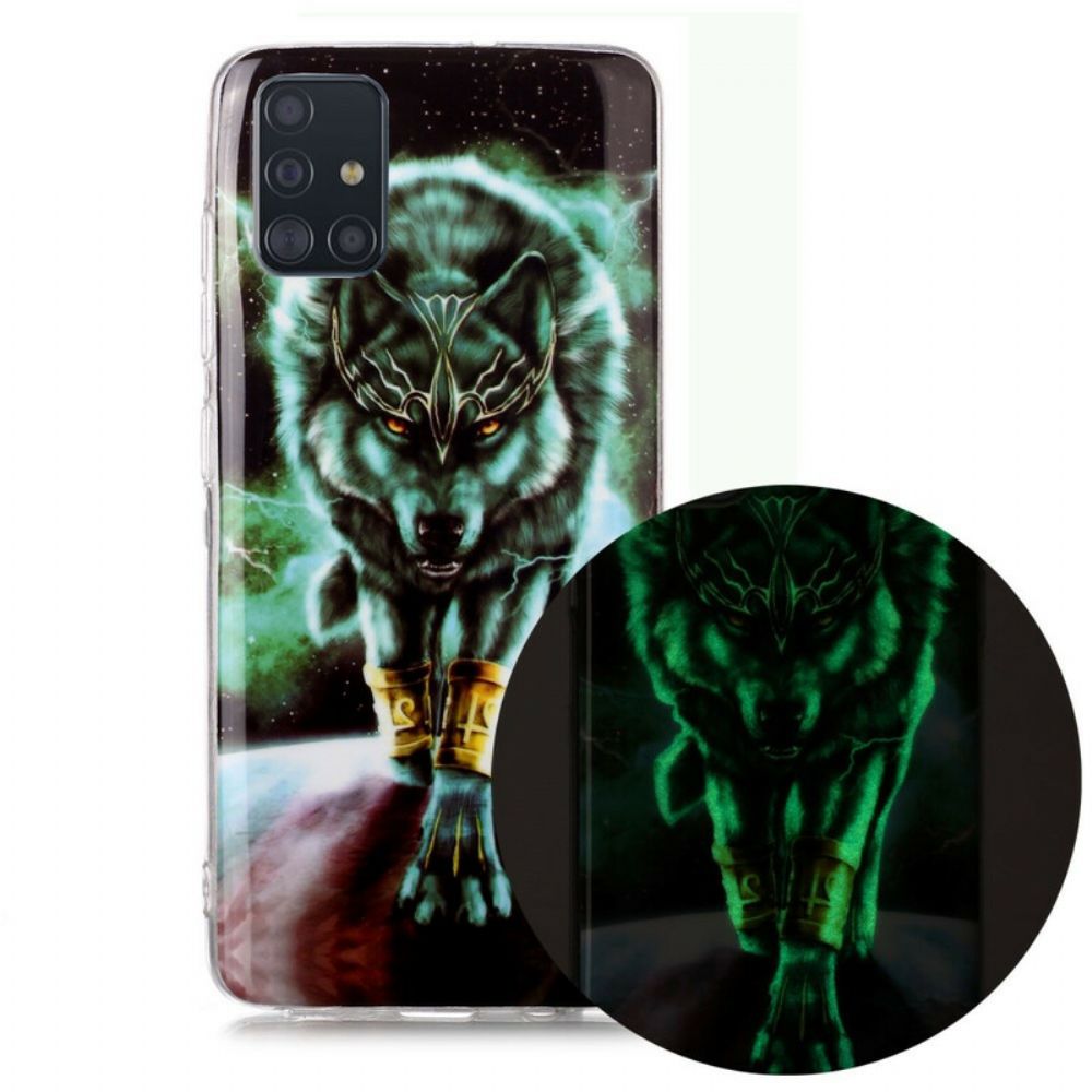 Handyhülle Für Samsung Galaxy A51 Fluoreszierende Wolf-serie