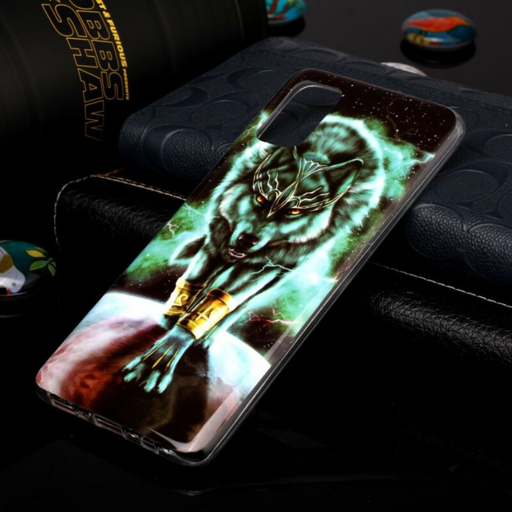 Handyhülle Für Samsung Galaxy A51 Fluoreszierende Wolf-serie