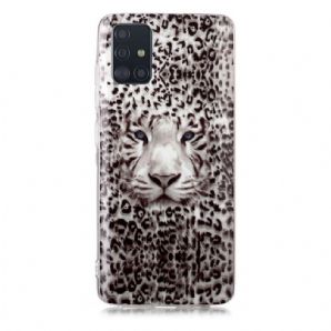 Handyhülle Für Samsung Galaxy A51 Fluoreszierender Leopard