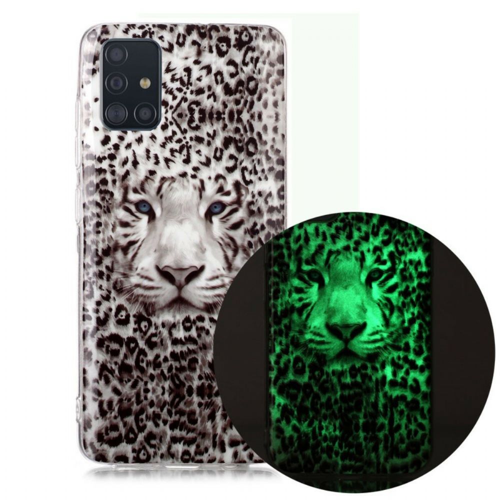 Handyhülle Für Samsung Galaxy A51 Fluoreszierender Leopard