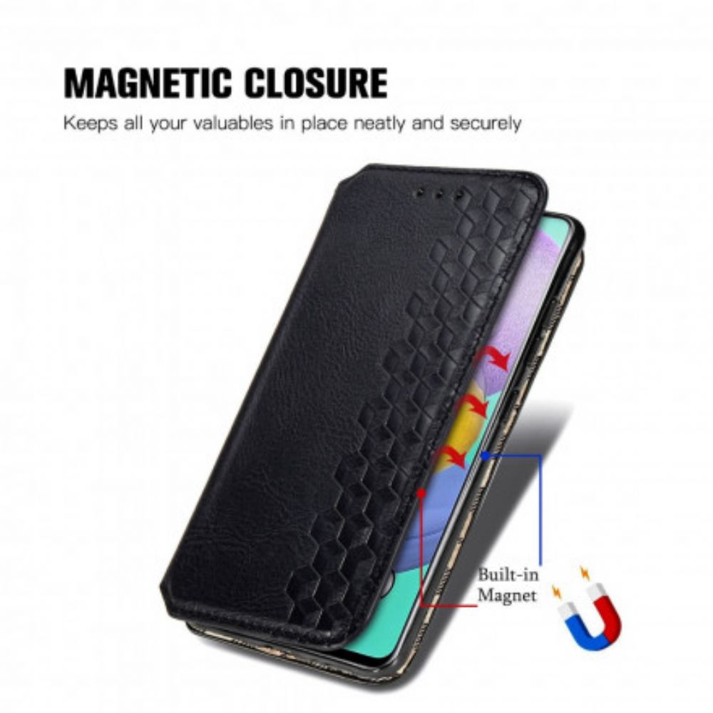 Schutzhülle Für Samsung Galaxy A51 Flip Case Ledereffekt Mit Rautenstruktur