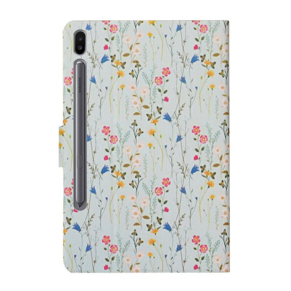 Flip Case Für Samsung Galaxy Tab S6 Blumen Blumen Blumen