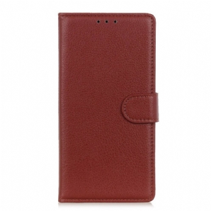 Flip Case Für Sony Xperia 10 II Kunstleder Litschi