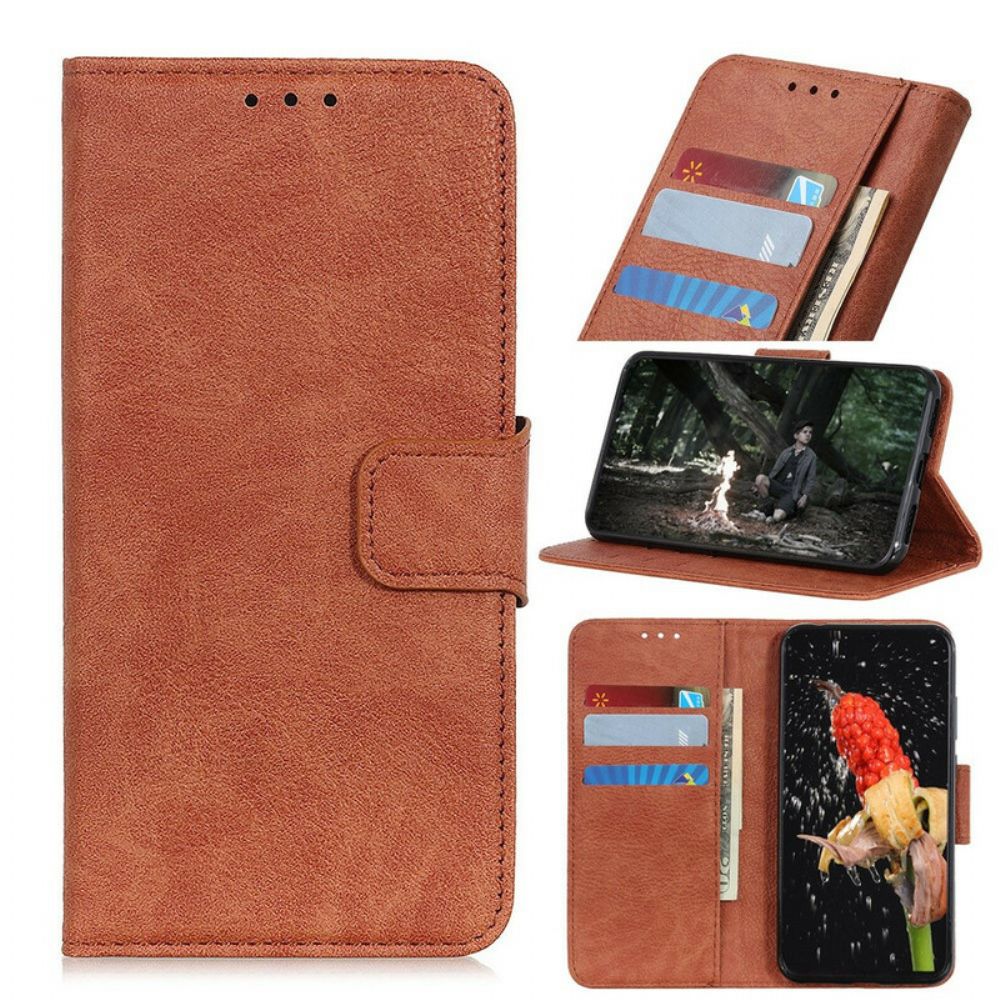 Flip Case Für Sony Xperia 10 II Kunstleder Litschi Business