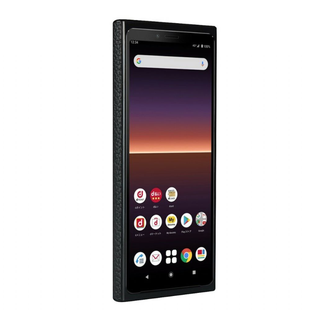 Hülle Für Sony Xperia 10 II Echtes Litschi-leder Mit Riemen